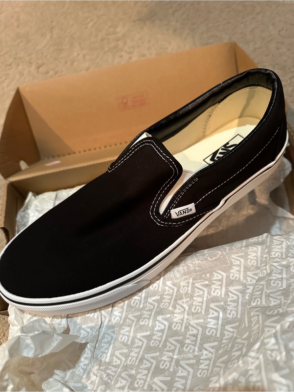 Vans Slip-On Canvas Sneakers — Black & White